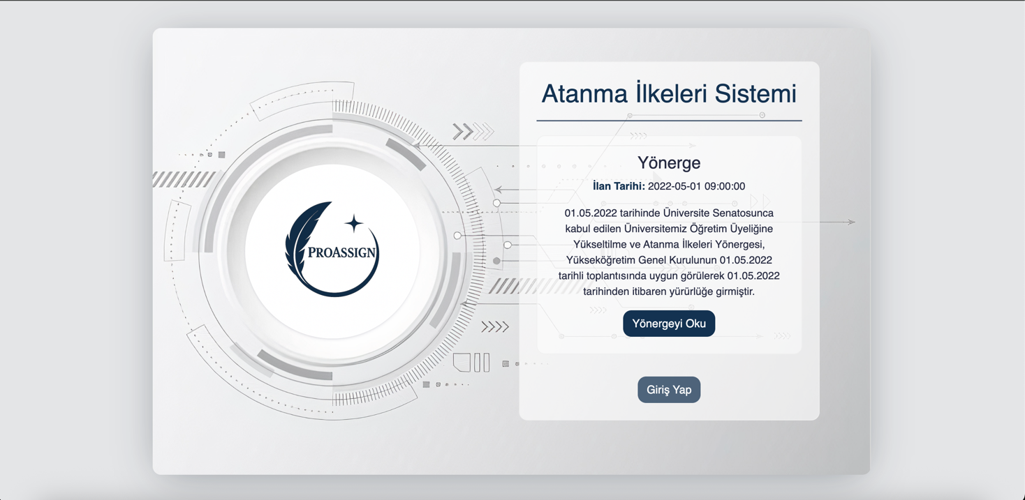 ProAssıgn - Atanma Dijital Süreç Yönetimi